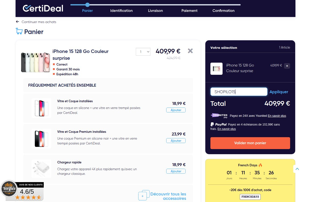 Où saisir le code de réduction sur le site CertiDeal