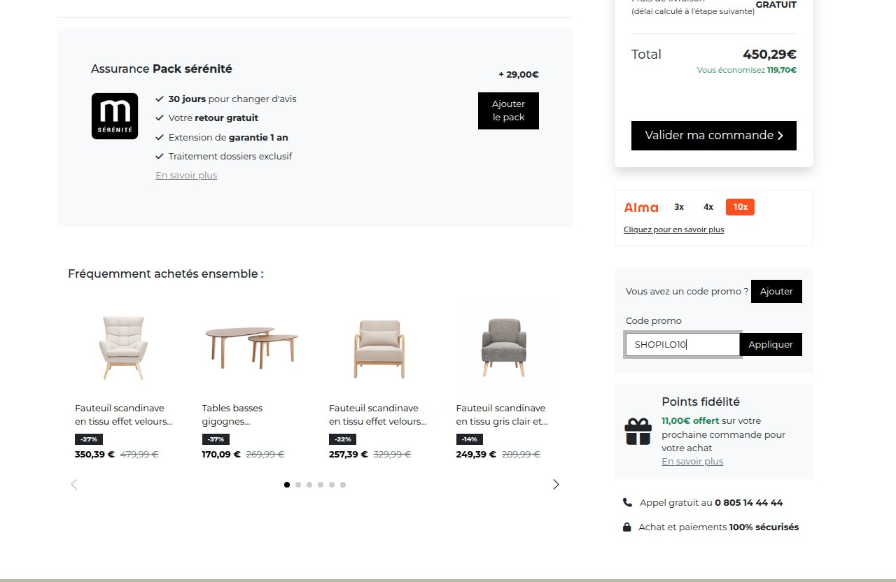 Où saisir le code de réduction sur le site Miliboo