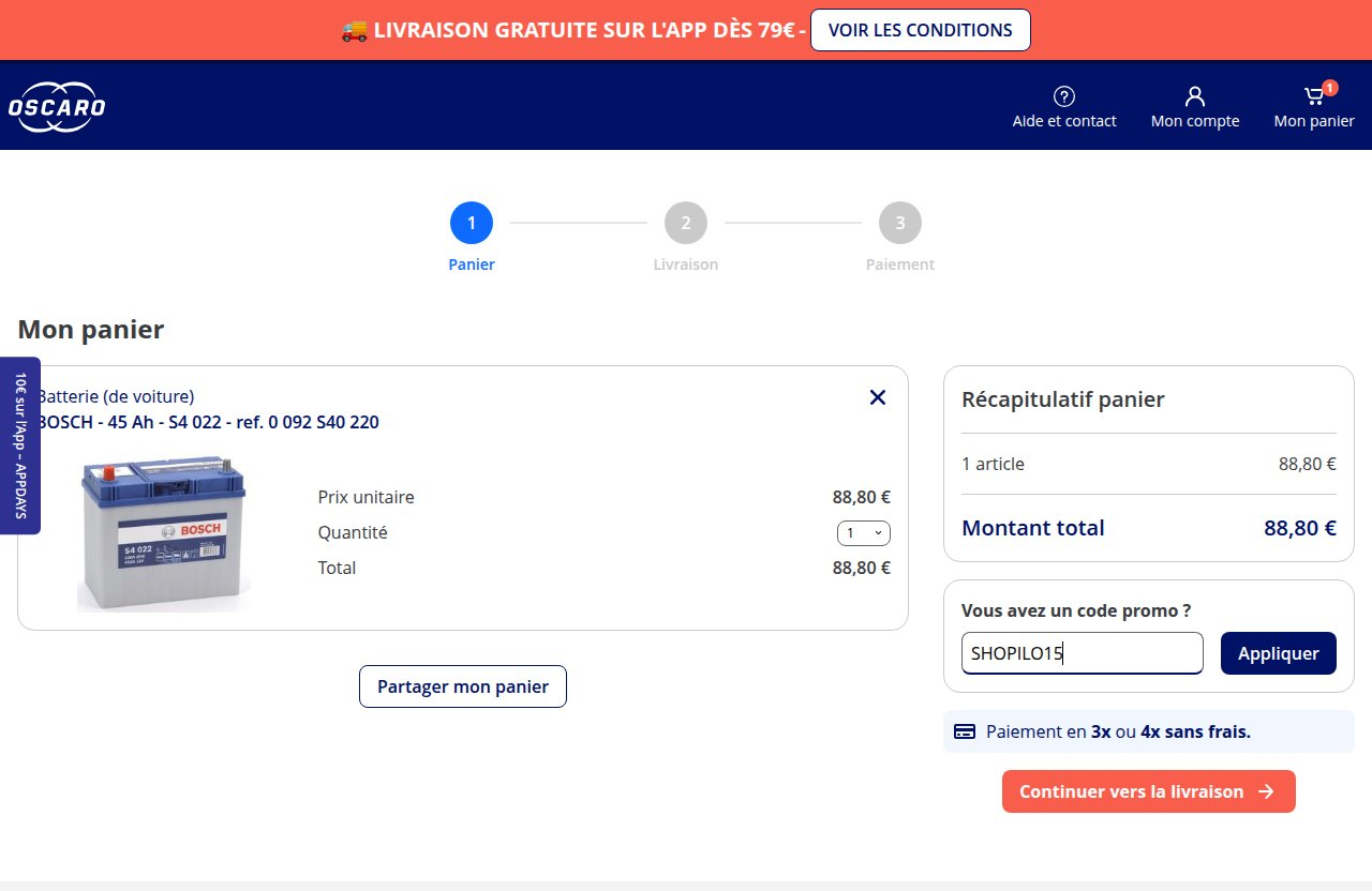 Où saisir le code de réduction sur le site Oscaro